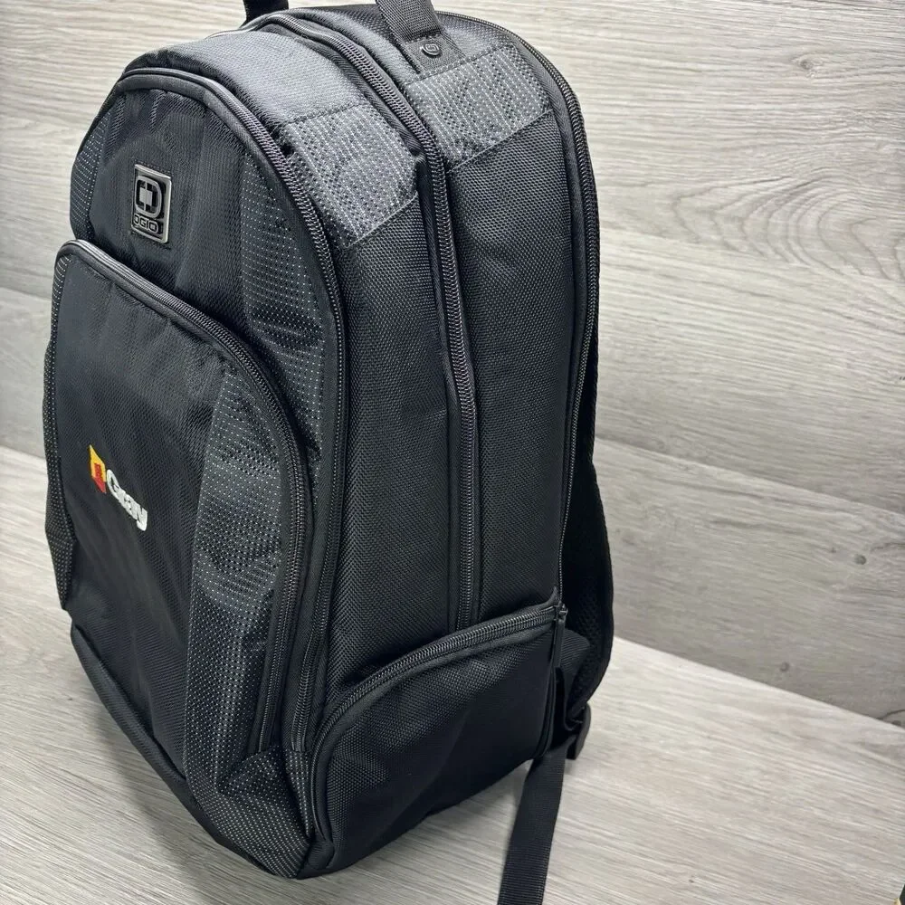 OGIO Black Branded Laptop Backpack Black Grey Padded School Travel Commuter Bag